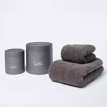 Nurturing Towel Bath Towel Face Towel Gift Box Set Feel + (Charcoal (Gray))