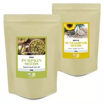 Nut Factory набор семян тыквы + подсолнечника, 500 г, 2 шт., корейские орехи