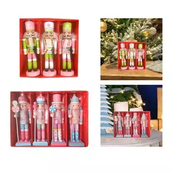 Nutcracker Figurine Christmas Decor Traditional Statue Wooden Nutcracker for