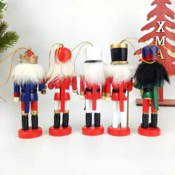 Nutcracker Puppet Ornaments 12cm Handicrafts Cartoons Vintage Mini Party Decoration Walnuts Soldiers Band Dolls Household Home Height 12cm