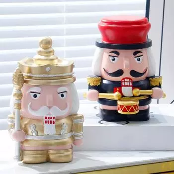 Nutcracker Soldier Money Box Resin Nutcracker Soldier Coin Bank for Saving Seasonal Cheer Multifunctional for Holiday for Kids