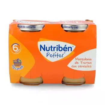 Nutriben Potito Macedonia Фрукты и злаки 2x190 г