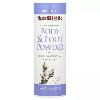 NutriBiotic, Body & Foot Powder with Grapefruit Seed Extract & Tea Tree Oil, Unscented, 4 oz (113 g)