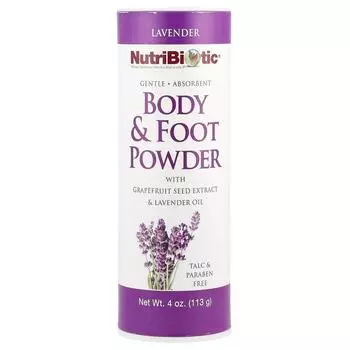 NutriBiotic Body with Grapefruit Seed Extract and Lavender Oil _ Foot Powder Lavender 113g, 1 piece, 113g