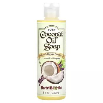 NutriBiotic, Мыло с чистым кокосовым маслом, лаванда и лемонграсс, 8 жидких унций (236 мл)