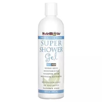 NutriBiotic, Супергель для душа, без запаха, без мыла, 12 жидких унций (355 мл)