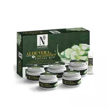 NutriGlow Natural s Набор для лица с алоэ вера и огурцом и гиалуроновой кислотой 8,8+0,3 унции 8.8 oz + 0.3 fl oz