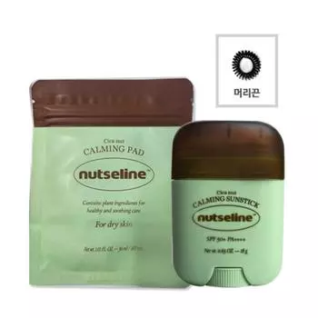 Nutserine Cicanut Cica Balm Sun Stick 18 г + Nutserine Cicanut Успокаивающие подушечки (10 листов) + Резинка для волос, 1 шт.