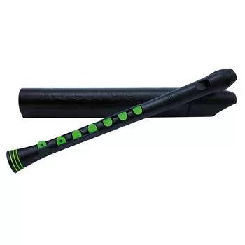 NUVO Soprano Recorder Baroque Style Silicon Key Case and Fingering Recorder+(B) Black/Green N320RDBGR-B [With Chart] [ ]