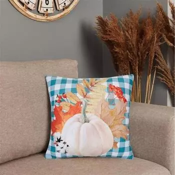 Nuvomon Синяя клетчатая осенняя наволочка 43x43 см