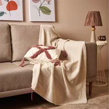 Nuvomon Трикотажное одеяло под ТВ, белое, 80x180 см