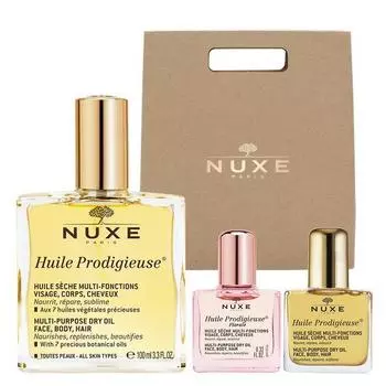Nuxe Will Prodigy Multi Dry Oil 100мл + 10мл + Цветочное масло 10мл, 1 комплект