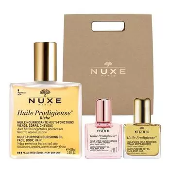 Nuxe Will Prodigy Multi Rich Oil 100мл + Сухое масло 10мл + Цветочное масло 10мл, 1 комплект