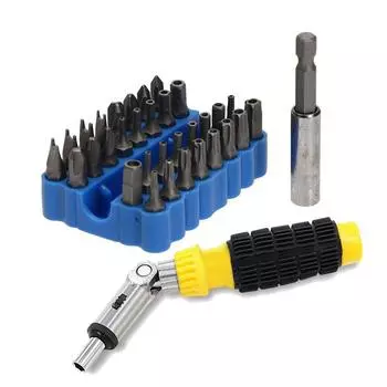 NUZAMAS 32 шт. удлинитель для отвертки безопасности реверсивная отвертка домашний инструмент компьютер телефон ремонт набор бит, 1/4 и DIY,