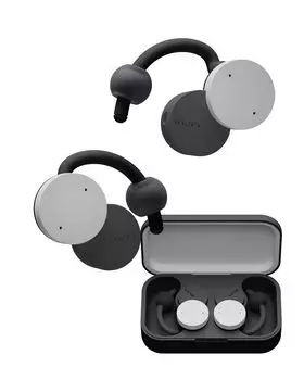 nwm (noom) Open-Ear True Wireless Ear Speakers, nwm DOTS Earbuds, Bluetooth 5.3, NTT Sonority, Stone White