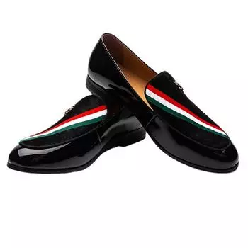 NWTB Мужские бархатные тапочки, мокасины с вышивкой и узором «мир», цветные полоски с металлической пряжкой, мужские туфли, формальные туфли на плоской подошве 6