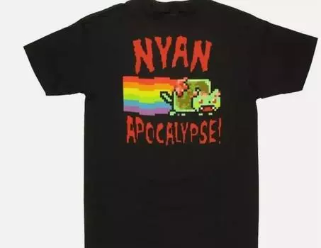Nyan Cat Apocalypse T-Shirt Funny Meme Retro Graphic Tee Unisex S-5XL Classic T-shirt XL