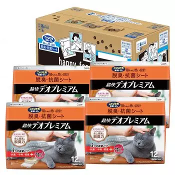 Nyan Tomo Clean Toilet Cat Litter Sheet Chokai Deo Premium 12 листов x 4 шт. Дезодорирующий/Антибактериальный белый