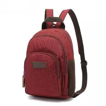 Nylon Backpack Male and Female Students Backpack Korean Version Shoulder Travel Sports Bag синий