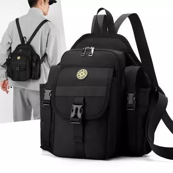 Нейлоновый рюкзак для мужчин, дорожный рюкзак для женщин, многосекционный, для спорта на открытом воздухе, маленькая школьная сумка чёрный