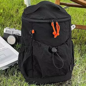 Nylon backpack women s new waterproof and lightweight outdoor leisure travel versatile large-capacity small schoolbag чёрный