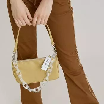 Nylon baguette armpit bag women s nieeh acrylic chain diagonal span shoulder handbag жёлтый