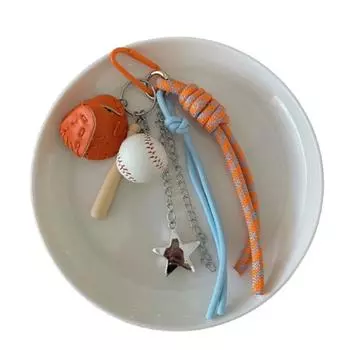 Nylon Baseball Braid Rope Keychain Weave Rope Car Key Ring Bag Charms Nylon Rope Pendant Couple style 4