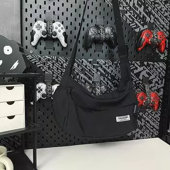 Nylon cloth bag women s large-capacity new summer versatile shoulder messenger bag casual commuter dumpling bag чёрный