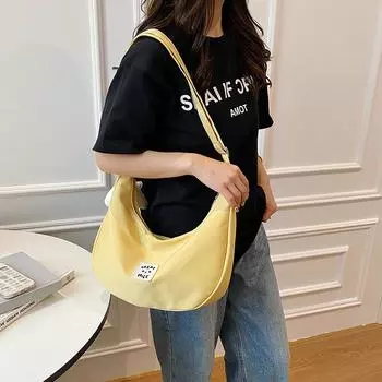 Нейлоновая сумка-мессенджер, универсальная сумка-мессенджер, повседневная, большая вместительная, холщовая сумка, летняя, классическая, наплечная, женская сумка для поездок на работу Default without pendant белый