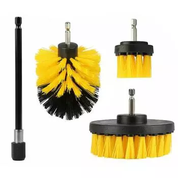 Nylon Electric Drill Brush Kit Hard Bristle Car Wash Brush Detailing Drill Brush Glass