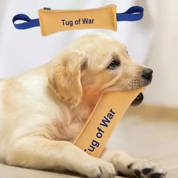 Nylon Handle Dog Interactive Toys Cotton Canvas Dog Squeaky Toy Pet Tug-Of-War Toy Relieve Boredom жёлтый