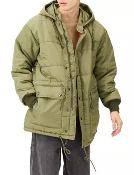 Нейлоновая куртка КУРТКА С КАПЮШОНОМ И НЕЙЛОНОВОЙ ПОДКЛАДКОЙ Оливковый [Хьюстон] Мужской оливковый