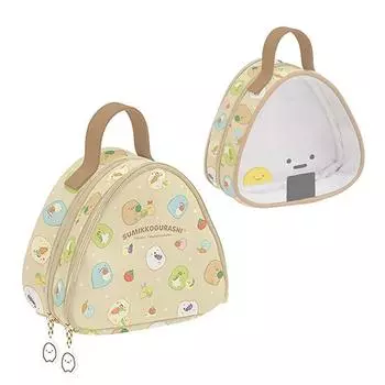 Nylon PU leather Large Capacity Rice ball Storage Bag Box Cute Creative Cosmetic Sundries Toy Organizer