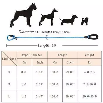 Nylon Training Big Dog P Chian Strong Sturdy Pet Leash for Medium Large Dogs Labrador Shepherd Leashes mascotas Accessories S-diameter 0.8cm