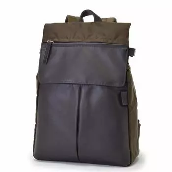 Nylon x Cowhide Combination Series Rucksack M Size 2060448 Brown [Isaac]