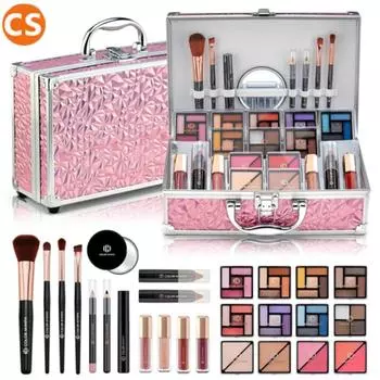 NYMPH Train All-in-one Makeup PINK Cosmetics Set Тени для век Румяна Тушь для ресниц Блеск для губ Набор для макияжа для начинающих, 1 предмет
