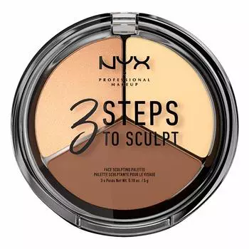 NYX Professional Makeup 3 Steps to Sculpt Face Sculpting Palette 02 Color Light