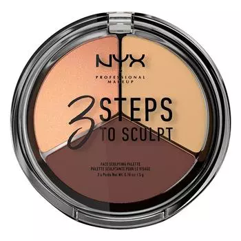 NYX Professional Makeup 3 Steps to Sculpting Face Sculpting Palette 03 Color Medium