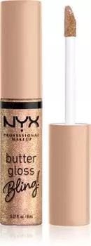 NYX Professional Makeup Butter Gloss Блестящий блеск для губ с блестками TU прозрачный