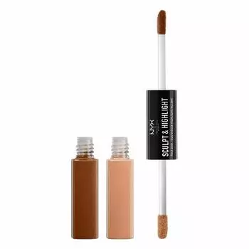 NYX PROFESSIONAL MAKEUP Professional Makeup Sculpt & Highlight Face Duo Cinnamon/Peach 9.6 г, Корица/Персик