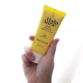O21 Halo Aura Milky Tone-Up Light Sunscreen 50 мл SPF50+ PA++++, корейская косметика, Kbeauty, пробник