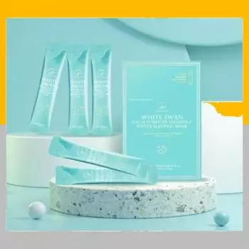 O21 White Swan Galactomyces Витамин С Водная ночная маска 4млх20шт, Увлажнение, Kbeauty, Корейская косметика, пробник