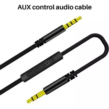 o Cable 3.5mm Male to Male o Aux Cable with Mic for Phone Headphone Car чёрный