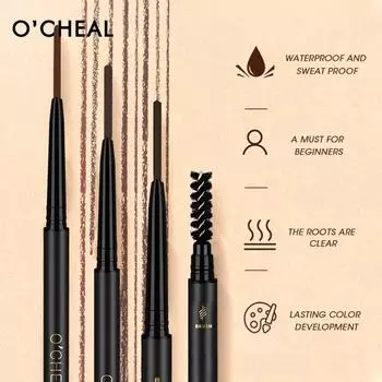 O CHEAL Натуральный карандаш для бровей с треугольным кончиком 02
