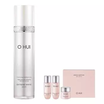 O HUI Extreme White Serum 45 мл + Miracle Moisture Miniature Basic Cosmetics, набор из 3 предметов