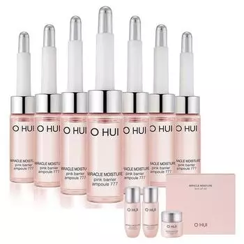 O HUI Miracle Moisture Pink Barrier Ampoule 777 49 г + набор Miracle Moisture 3 Type