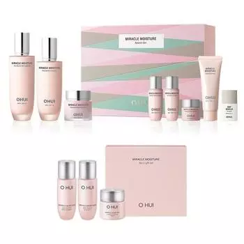 O HUI Miracle Moisture Pink Barrier Skin 150 мл + Эмульсия + Крем + Кожа + Эмульсия + Крем + Очищающая пенка + Солнцезащитный крем + Миниатюрный набор