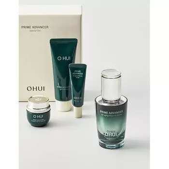O Hui Prime Advance De Aging ampOule Serum 20 мл набор + 10 мл сыворотка + 7 мл крем + 40 мл очищающий гель