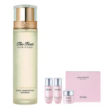 O HUI The First Natural Cell Essential Sauce 120 мл + Miracle Moisture Miniature Basic Cosmetics Kit из 3 предметов