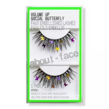 О лице Объемные искусственные украшенные ресницы Social Butterfly 1 пара